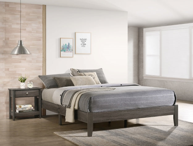 Skyler Q. Platform Bed One Box Grey