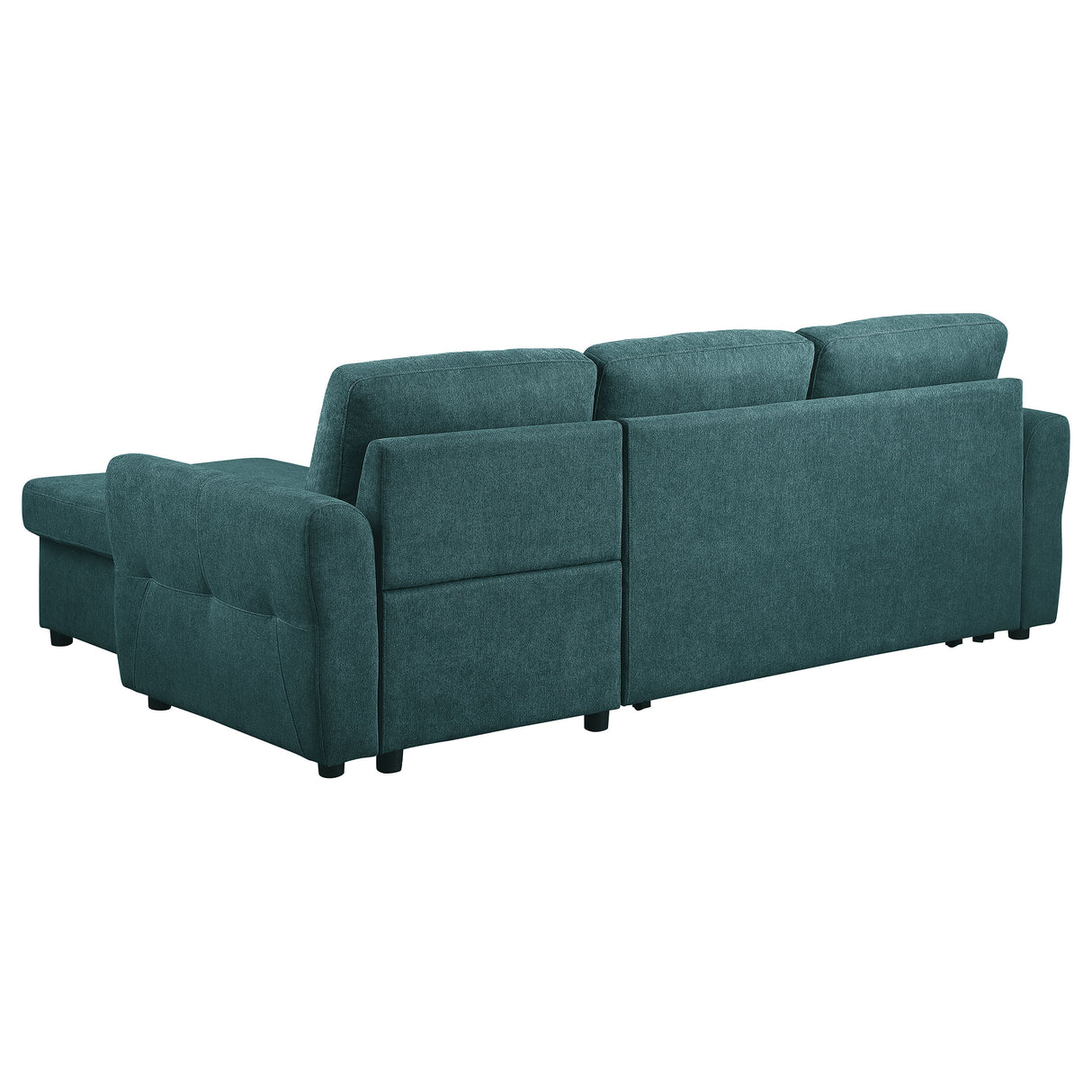 Samantha Teal Blue Upholstered Storage Sleeper Sectional Sofa