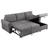 Samantha Grey Upholstered Storage Sleeper Sectional Sofa