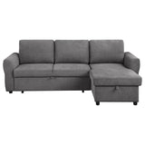 Samantha Grey Upholstered Storage Sleeper Sectional Sofa