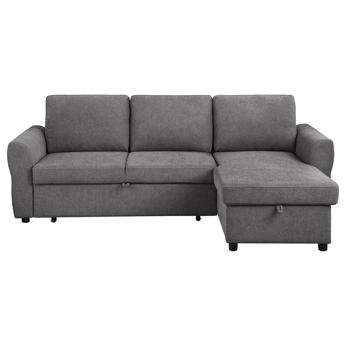 Samantha Grey Upholstered Storage Sleeper Sectional Sofa