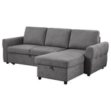 Samantha Grey Upholstered Storage Sleeper Sectional Sofa