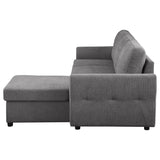 Samantha Grey Upholstered Storage Sleeper Sectional Sofa