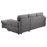 Samantha Grey Upholstered Storage Sleeper Sectional Sofa