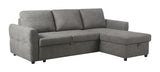 Samantha Grey Upholstered Storage Sleeper Sectional Sofa