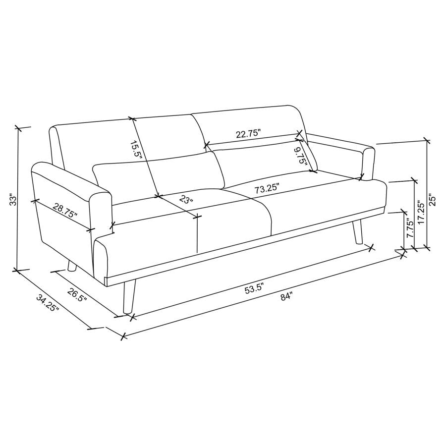 Blake Sharkskin 2-Piece Upholstered Track Arm Sofa Set