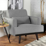 Blake Upholstered Chair With Track Arms Sharkskin And Dark Brown