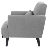 Blake Upholstered Chair With Track Arms Sharkskin And Dark Brown