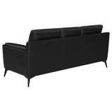 Moira Black 2-Piece Upholstered Wedge Arm Tufted Sofa Set