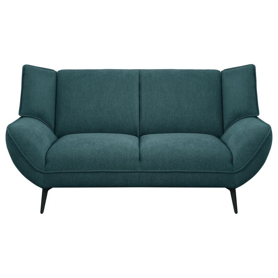 Acton Teal Blue 2-Piece Upholstered Flared Arm Sofa Set