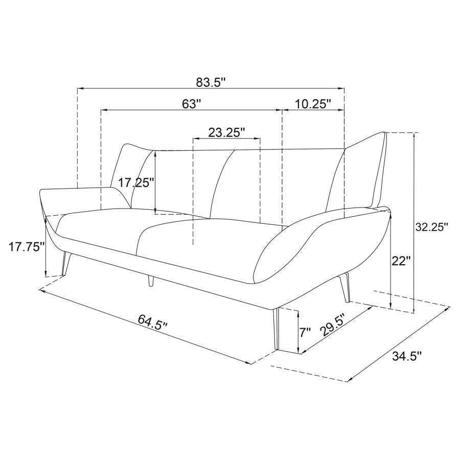 Acton Teal Blue 2-Piece Upholstered Flared Arm Sofa Set