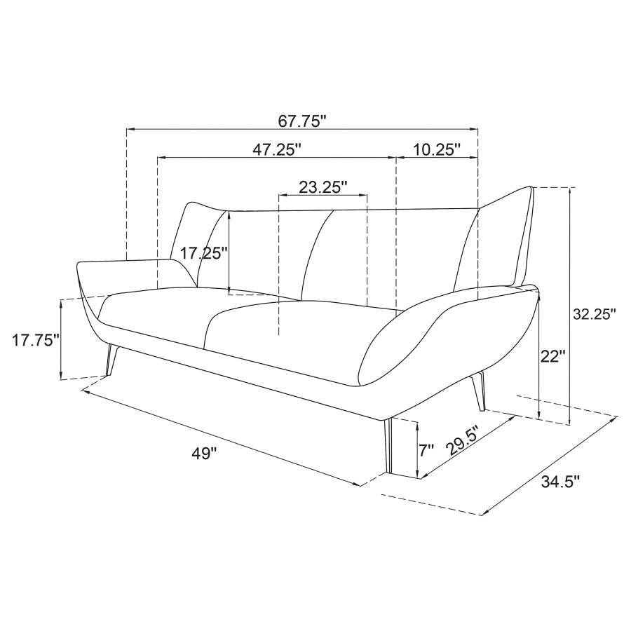 Acton Teal Blue 2-Piece Upholstered Flared Arm Sofa Set