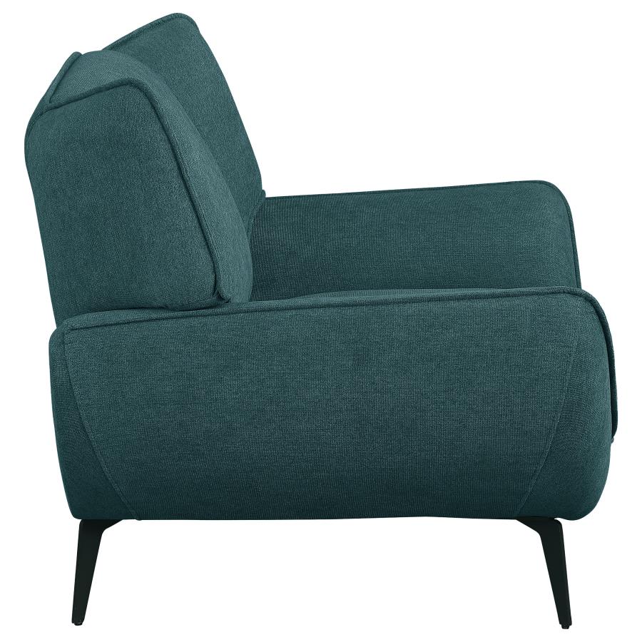 Acton Teal Blue 3-Piece Upholstered Flared Arm Sofa Set