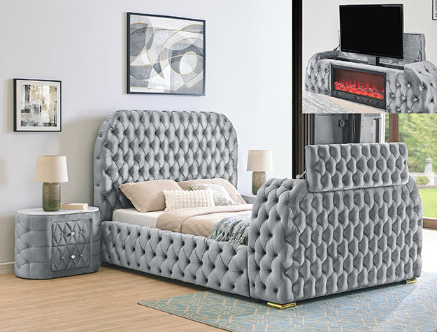 Natalia Queen Footboard Grey