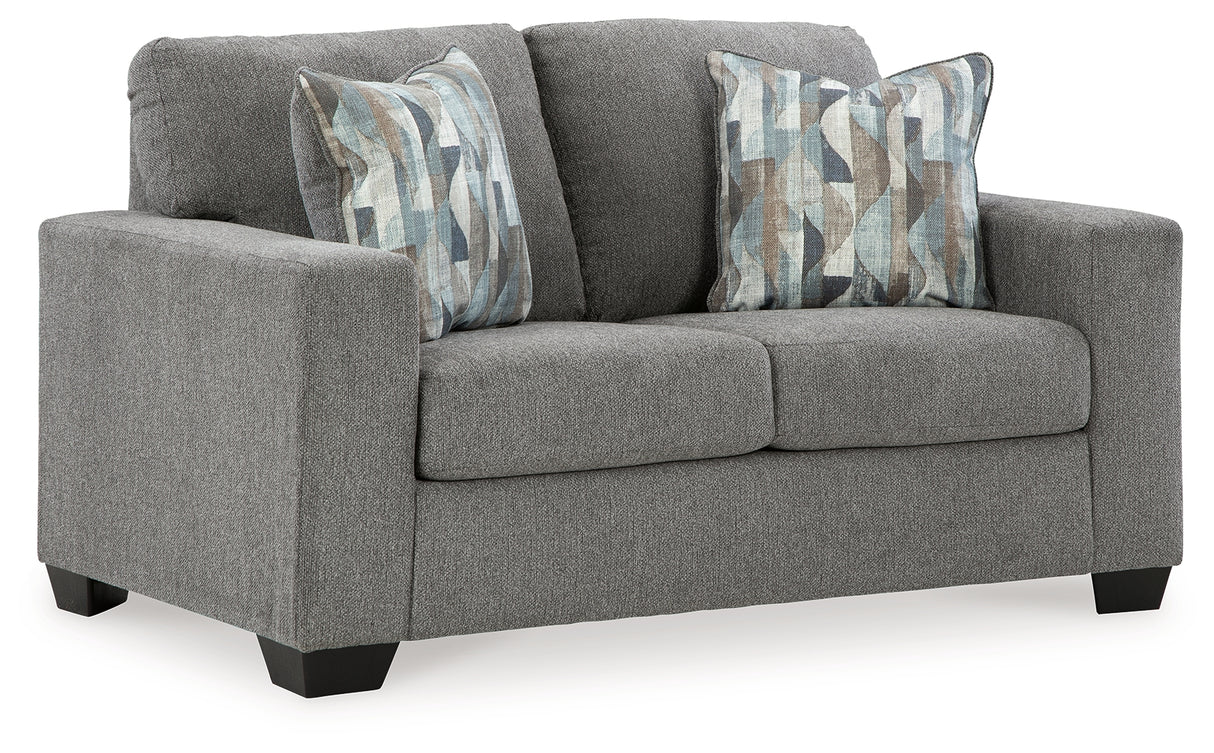 Deltona Graphite Sofa, Loveseat And Recliner