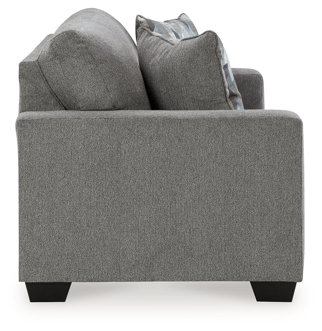 Deltona Graphite Sofa, Loveseat And Recliner