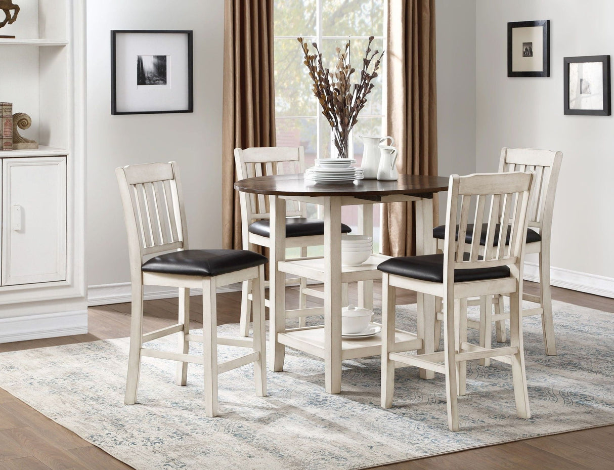 Kiwi Two-Tone Drop Leaf Counter Hight Dining Room Set