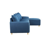 Marcin Blue Fabric Sectional Sofa