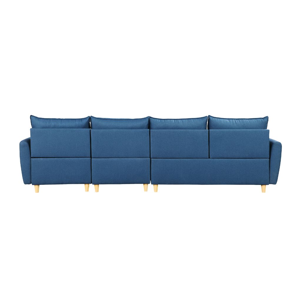 Marcin Blue Fabric Sectional Sofa