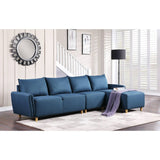 Marcin Blue Fabric Sectional Sofa