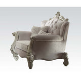 Versailles Ivory Fabric & Bone White Finish Chair