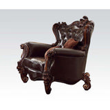 Versailles Two Tone Dark Brown Synthetic Leather & Cherry Oak Finish Chair