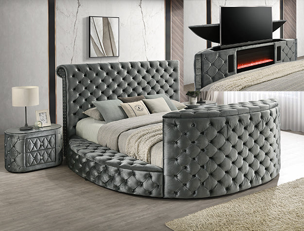 Voltare Qn Fb Tv/Fireplace Gre Queen Footboard