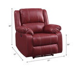 Zuriel Red Synthetic Leather Recliner