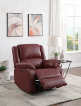 Zuriel Red Synthetic Leather Recliner