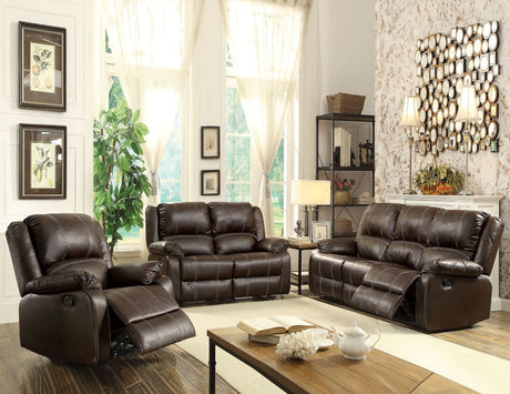 Zuriel Brown Synthetic Leather Sofa