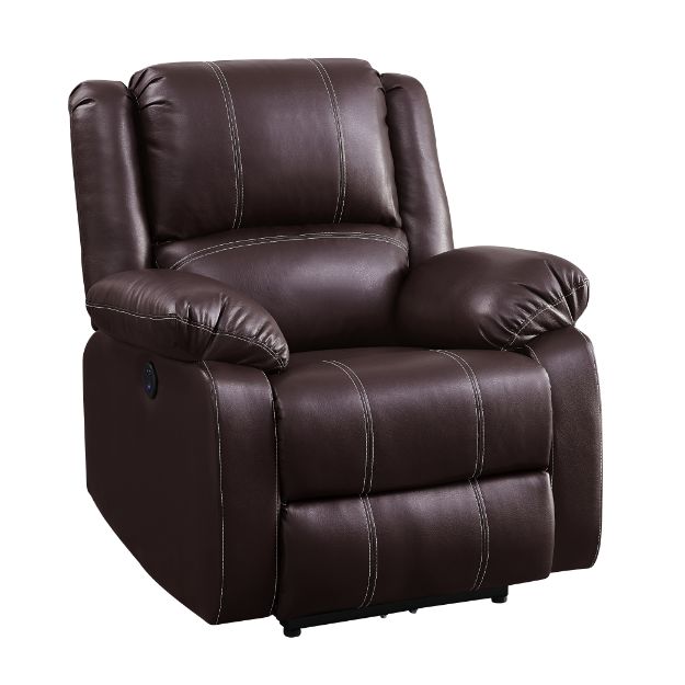 Zuriel Brown Synthetic Leather Recliner