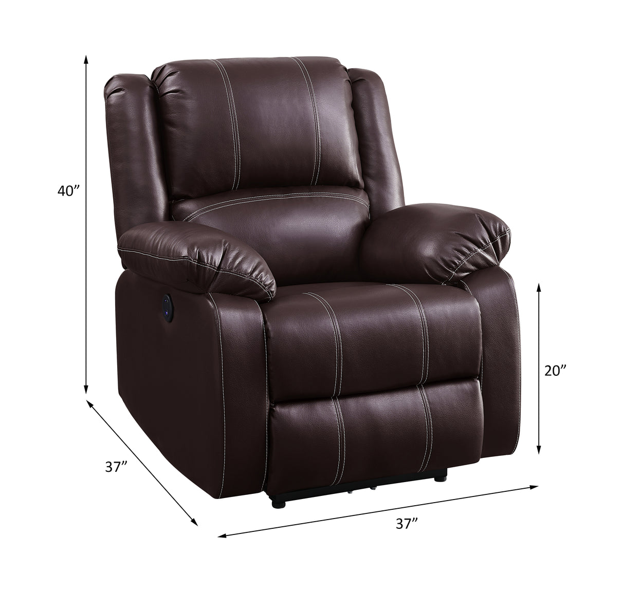 Zuriel Brown Synthetic Leather Recliner