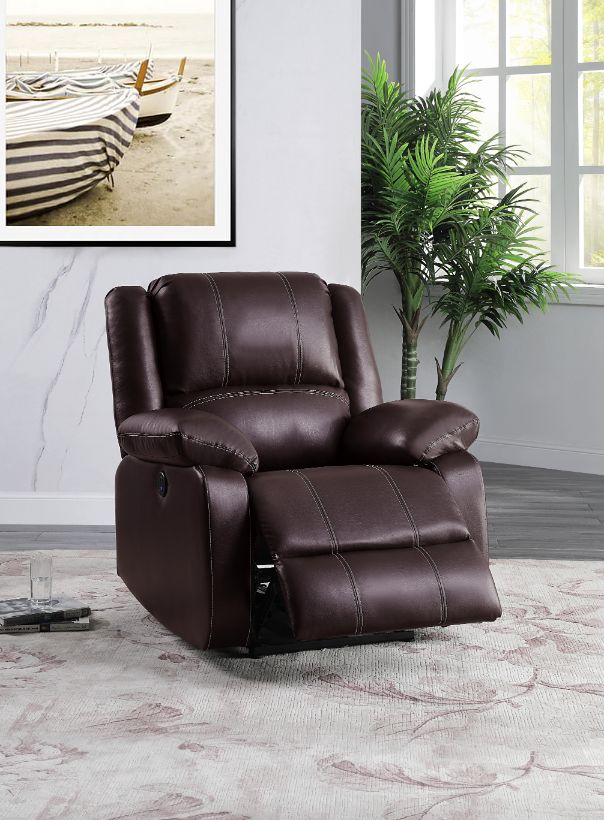 Zuriel Brown Synthetic Leather Recliner