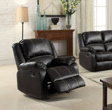 Zuriel Black Synthetic Leather Rocker Recliner