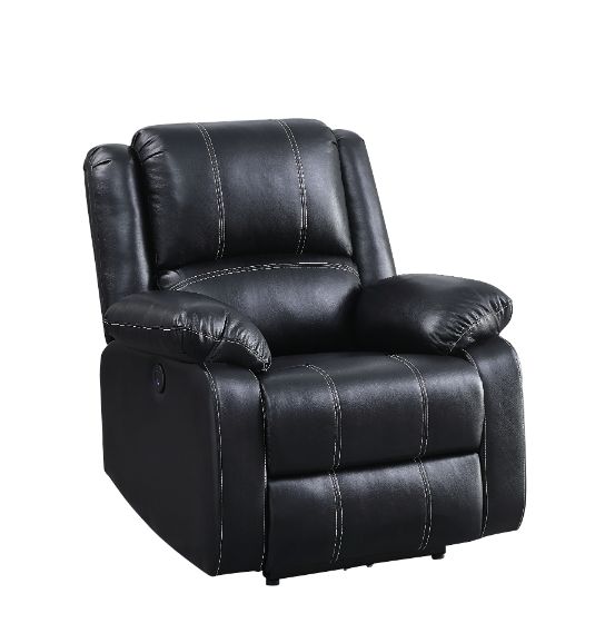 Zuriel Black Synthetic Leather Recliner