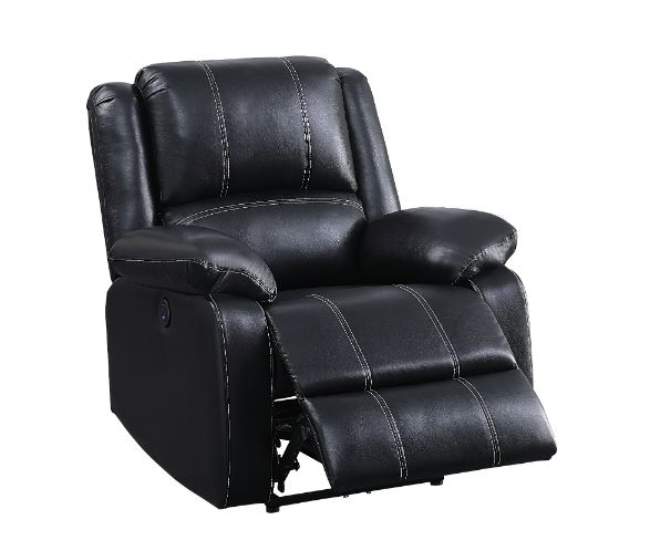 Zuriel Black Synthetic Leather Recliner