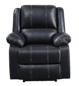 Zuriel Black Synthetic Leather Recliner