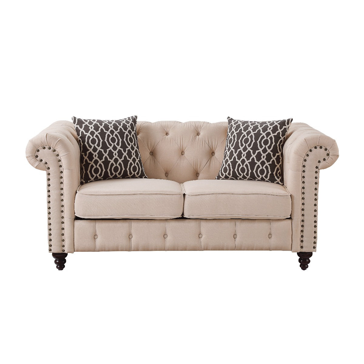 Aurelia Beige Linen Loveseat