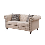 Aurelia Beige Linen Loveseat