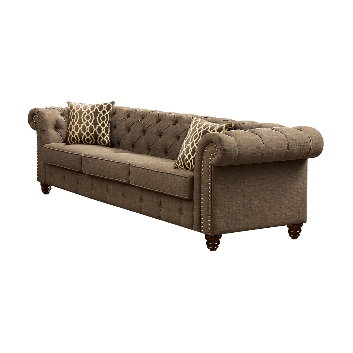 Aurelia Brown Linen Sofa