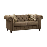 Aurelia Brown Linen Loveseat