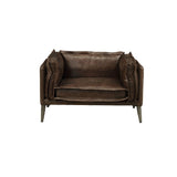 Porchester Distress Chocolate Top Grain Leather Chair