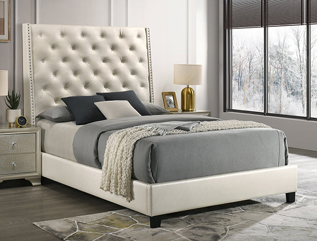 Chantilly Q Headboard-Pearl White