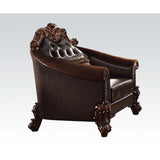 Vendome Two Tone Dark Brown Synthetic Leather & Cherry Finish Ii Chair