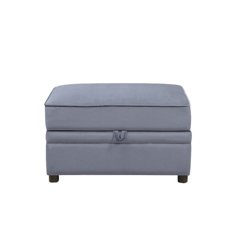 Bois Gray Velvet Ii Ottoman