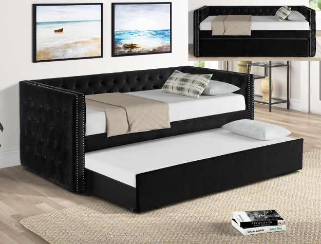 Trina Black Daybed Back+ Side Rail