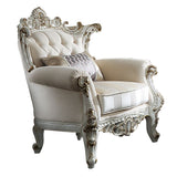 Picardy Fabric & Antique Pearl Finish Ii Chair