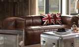 Brancaster Retro Brown Leather Living Room Set