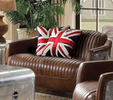 Brancaster Retro Brown Leather Living Room Set