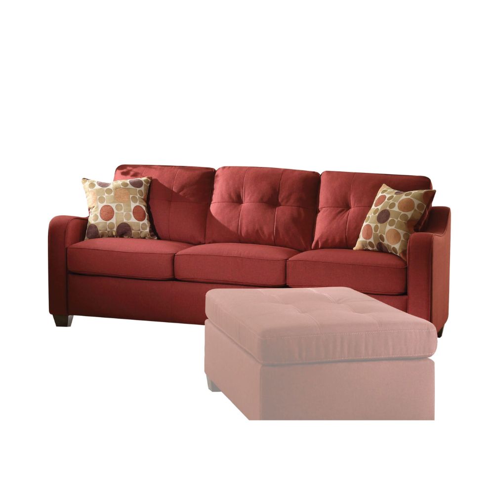 Cleavon Red Linen Ii Sofa